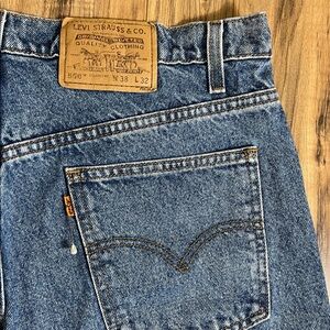 Vintage Levi's 550 Relaxed Fit , Tapered Leg. Orange tab Blue Jeans Sz 36x32